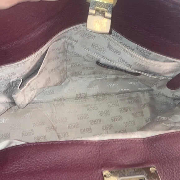 Genuine Michael Kors  Merlot Leather Satchel - Picture 7 of 14